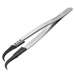 ESD Plastic Tip Tweezers, Style 7, Carbon Fiber Tips A7CF, Curved, Very Fine, 5.1"